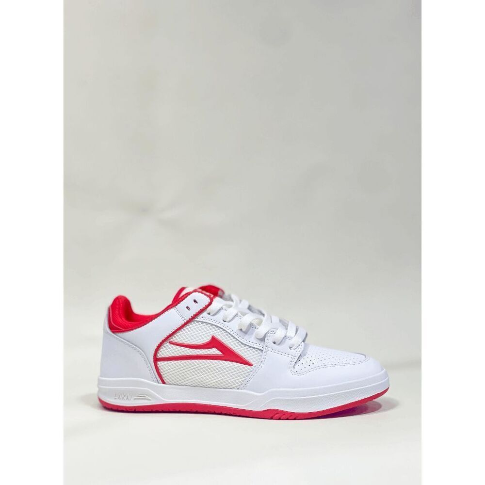 Lakai Men's Telford Low Shoes - White/Red Suede 9 - Picture 4 of 10